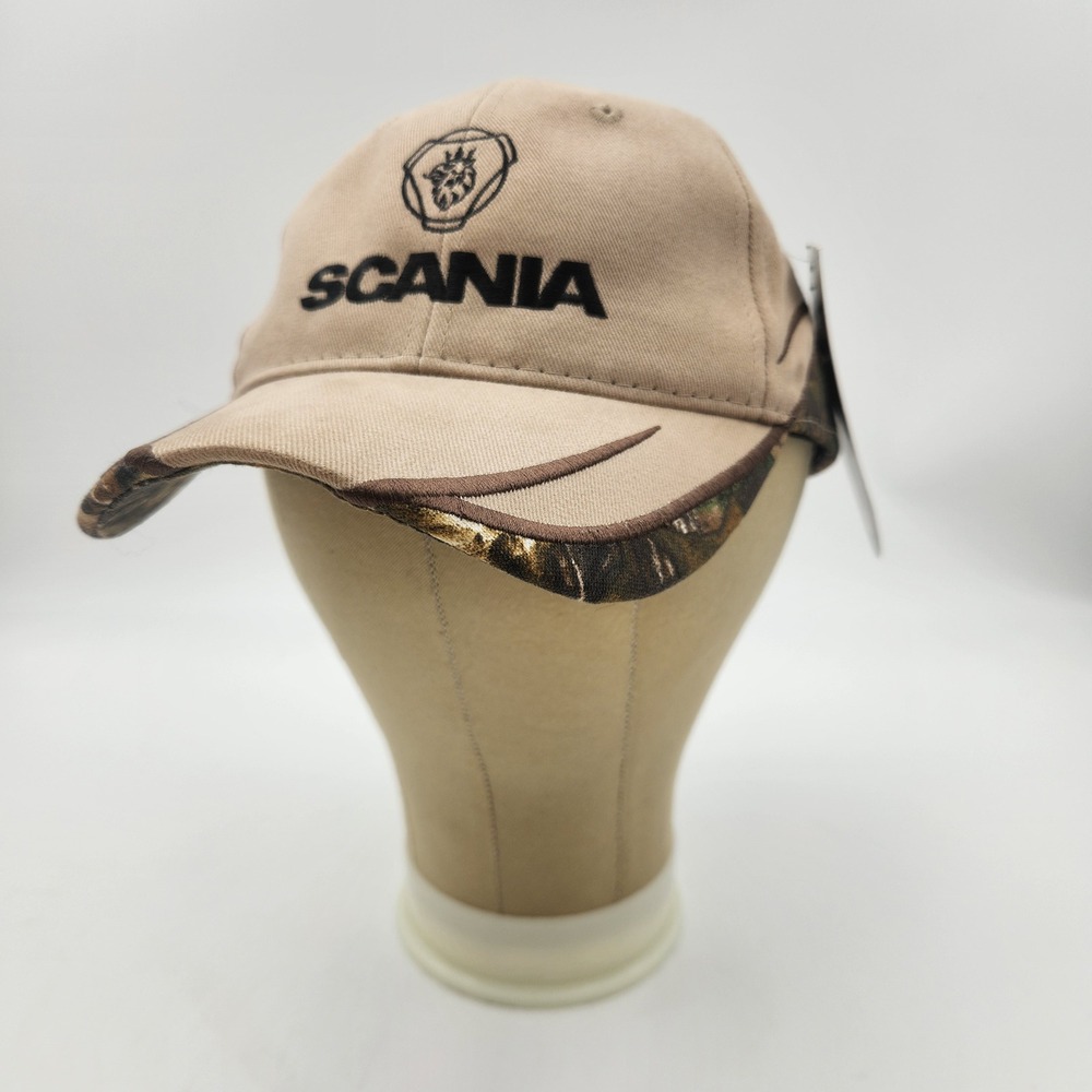 Scania Truck Logo Hat Tan Realtree Xtra Camo Embroidered Baseball Cap NWT
